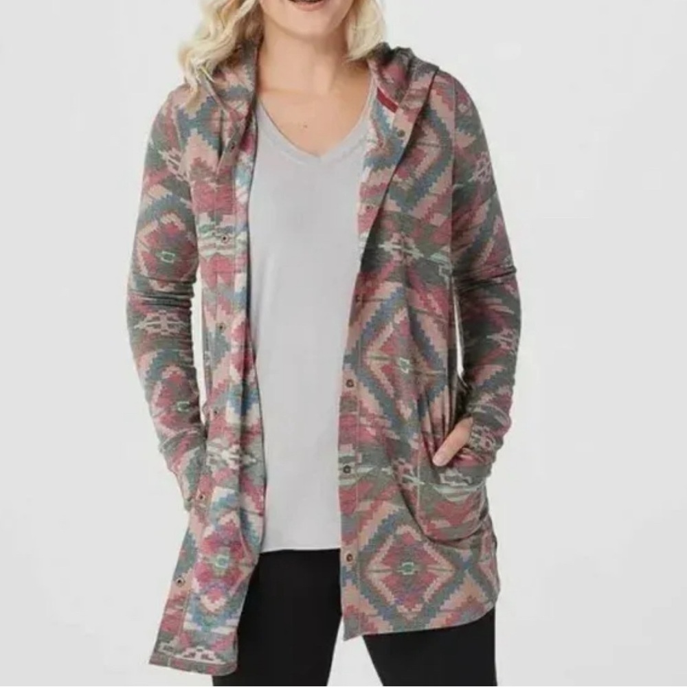 Cuddl Duds Aztec print button down cardigan